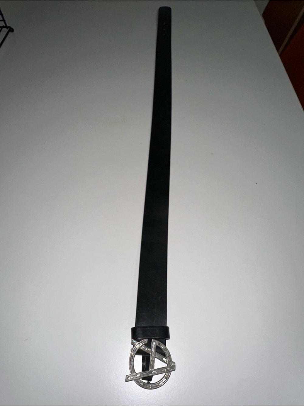 Women's Black Gianni Versace Leather Belt with Silver Decorative Round Buckle